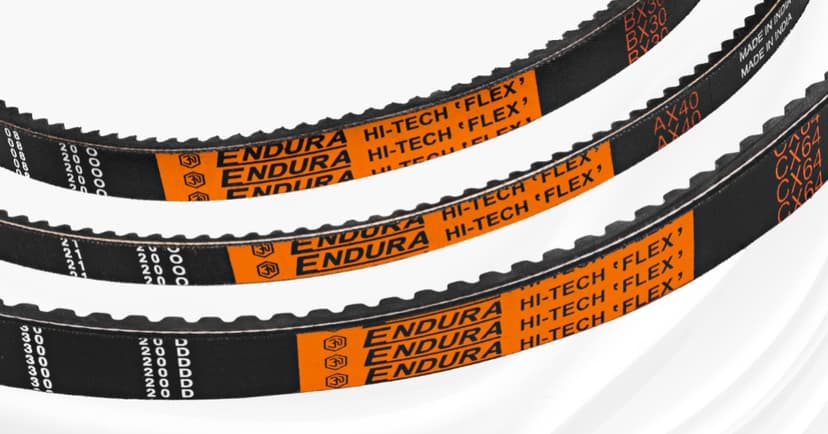 Endura Cogged Raw Edge V-Belts — Section AX, BX, CX High-Efficiency Drive Belts — Endura Hi-Tech pneumatic product available at Shri Narayan Machinery LLP Noida
